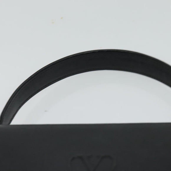 VALENTINO Hand Bag Leather 2way Black Gold Auth 118234