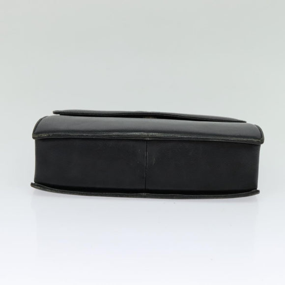 VALENTINO Hand Bag Leather 2way Black Gold Auth 118234
