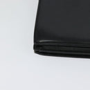 VALENTINO Shoulder Bag Leather Navy Gold Auth 118235-15