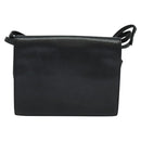 VALENTINO Shoulder Bag Leather Navy Gold Auth 118235-2