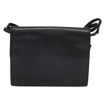 VALENTINO Shoulder Bag Leather Navy Gold Auth 118235 - 0