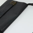 VALENTINO Shoulder Bag Leather Navy Gold Auth 118235-6