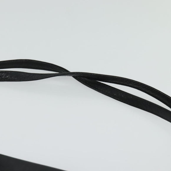 VALENTINO Shoulder Bag Leather Navy Gold Auth 118235