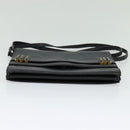 VALENTINO Shoulder Bag Leather Navy Gold Auth 118235-5