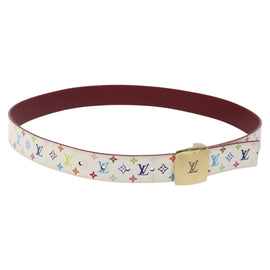 LOUIS VUITTON Multicolor Ceinture Care Belt 37.8"" White M9682 LV Auth 118241A