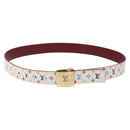 LOUIS VUITTON Multicolor Ceinture Care Belt 37.8"" White M9682 LV Auth 118241-2