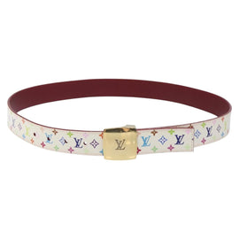 LOUIS VUITTON Multicolor Ceinture Care Belt 37.8"" White M9682 LV Auth 118241A - 0