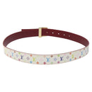 LOUIS VUITTON Multicolor Ceinture Care Belt 37.8"" White M9682 LV Auth 118241A-3