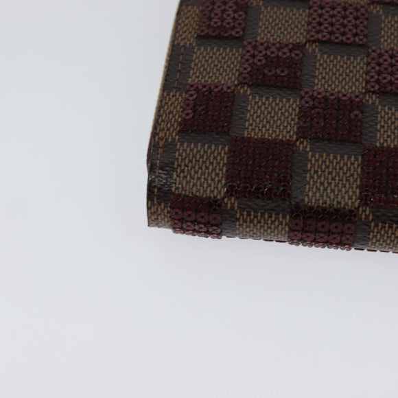 LOUIS VUITTON Damie Payette Zippy Wallet Long Wallet Red N63174 LV Auth 118242V