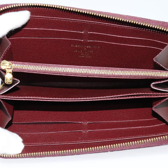LOUIS VUITTON Damie Payette Zippy Wallet Long Wallet Red N63174 LV Auth 118242V