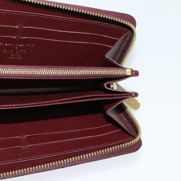 LOUIS VUITTON Damie Payette Zippy Wallet Long Wallet Red N63174 LV Auth 118242V