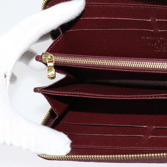 LOUIS VUITTON Damie Payette Zippy Wallet Long Wallet Red N63174 LV Auth 118242A