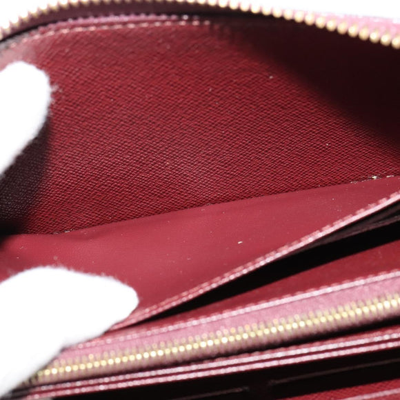 LOUIS VUITTON Damie Payette Zippy Wallet Long Wallet Red N63174 LV Auth 118242V