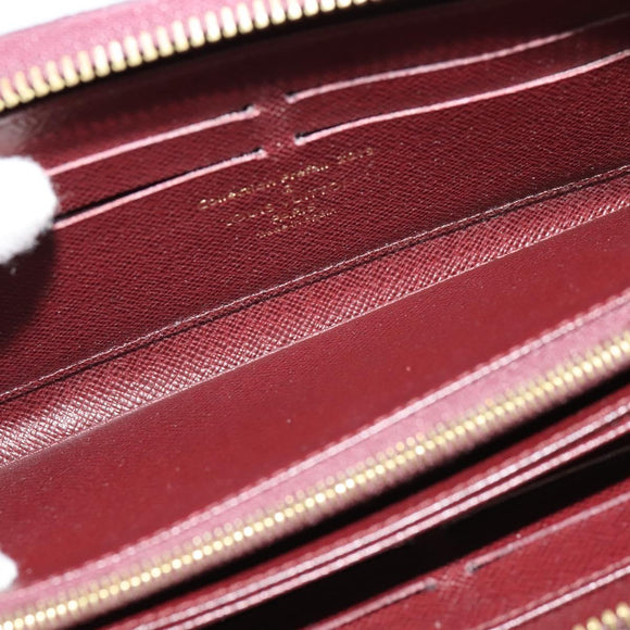 LOUIS VUITTON Damie Payette Zippy Wallet Long Wallet Red N63174 LV Auth 118242A