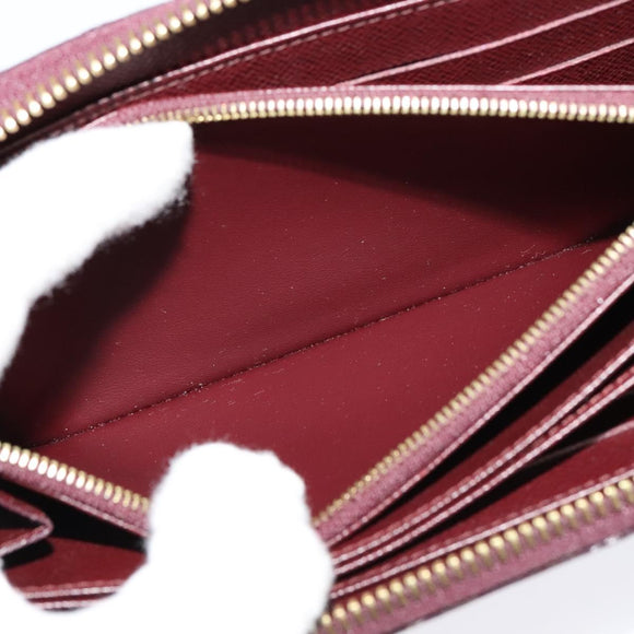 LOUIS VUITTON Damie Payette Zippy Wallet Long Wallet Red N63174 LV Auth 118242V