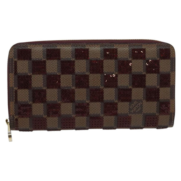 LOUIS VUITTON Damie Payette Zippy Wallet Long Wallet Red N63174 LV Auth 118242V