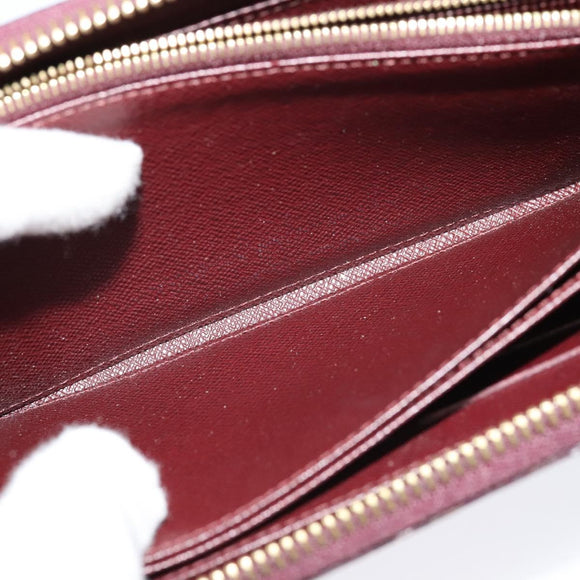 LOUIS VUITTON Damie Payette Zippy Wallet Long Wallet Red N63174 LV Auth 118242V