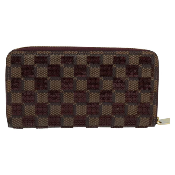 LOUIS VUITTON Damie Payette Zippy Wallet Long Wallet Red N63174 LV Auth 118242V
