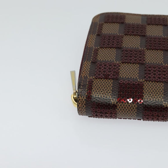 LOUIS VUITTON Damie Payette Zippy Wallet Long Wallet Red N63174 LV Auth 118242V