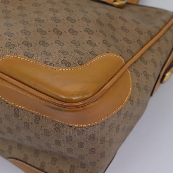 GUCCI Micro GG Supreme Hand Bag PVC 2way Beige Gold 002 123 0033 Auth 118246