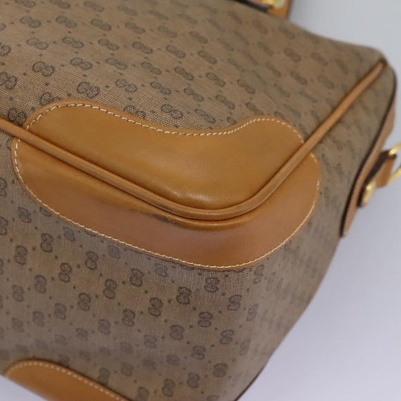 GUCCI Micro GG Supreme Hand Bag PVC 2way Beige Gold 002 123 0033 Auth 118246