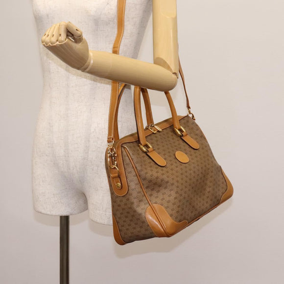 GUCCI Micro GG Supreme Hand Bag PVC 2way Beige Gold 002 123 0033 Auth 118246