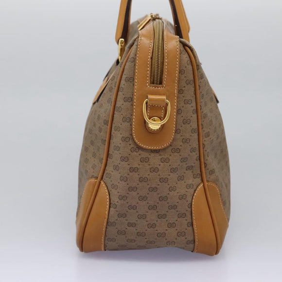 GUCCI Micro GG Supreme Hand Bag PVC 2way Beige Gold 002 123 0033 Auth 118246