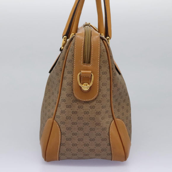 GUCCI Micro GG Supreme Hand Bag PVC 2way Beige Gold 002 123 0033 Auth 118246