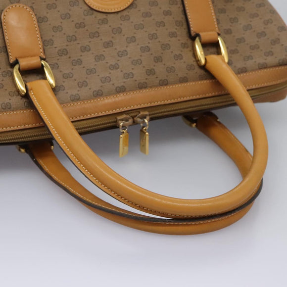 GUCCI Micro GG Supreme Hand Bag PVC 2way Beige Gold 002 123 0033 Auth 118246