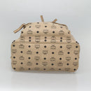 MCM Logogram Vicetos Backpack PVC Leather Beige Gold Auth 118249-5