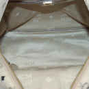 MCM Logogram Vicetos Backpack PVC Leather Beige Gold Auth 118249-11