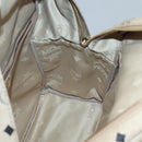 MCM Logogram Vicetos Backpack PVC Leather Beige Gold Auth 118249-20