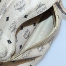 MCM Logogram Vicetos Backpack PVC Leather Beige Gold Auth 118249-23