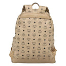 MCM Logogram Vicetos Backpack PVC Leather Beige Gold Auth 118249-2