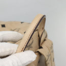 MCM Logogram Vicetos Backpack PVC Leather Beige Gold Auth 118249-7