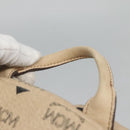 MCM Logogram Vicetos Backpack PVC Leather Beige Gold Auth 118249-8