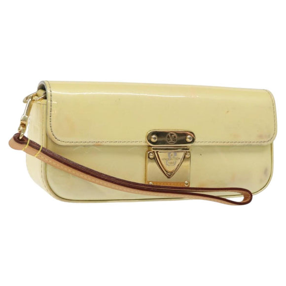 LOUIS VUITTON Vernis Pochette lagoon Glasses Case Perle M91801 LV Auth 118256