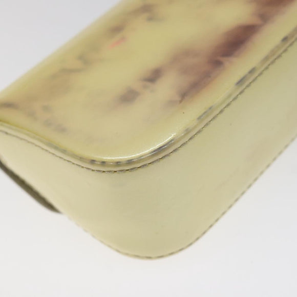 LOUIS VUITTON Vernis Pochette lagoon Glasses Case Perle M91801 LV Auth 118256