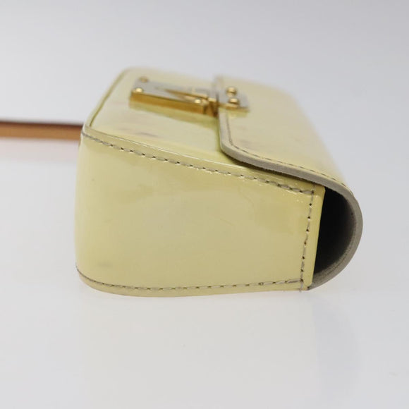 LOUIS VUITTON Vernis Pochette lagoon Glasses Case Perle M91801 LV Auth 118256