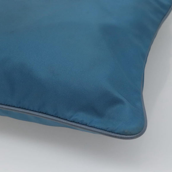 PRADA Shoulder Bag Nylon Blue Silver Auth 118258