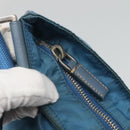 PRADA Shoulder Bag Nylon Blue Silver Auth 118258-10