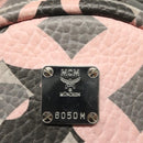 MCM Vicetos Logogram Backpack PVC Leather Pink Silver Auth 118259-12
