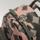 MCM Vicetos Logogram Backpack PVC Leather Pink Silver Auth 118259-20