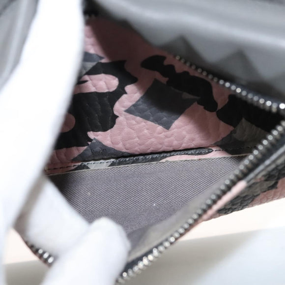 MCM Vicetos Logogram Backpack PVC Leather Pink Silver Auth 118259