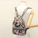 MCM Vicetos Logogram Backpack PVC Leather Pink Silver Auth 118259-27