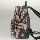 MCM Vicetos Logogram Backpack PVC Leather Pink Silver Auth 118259-3