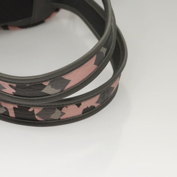 MCM Vicetos Logogram Backpack PVC Leather Pink Silver Auth 118259