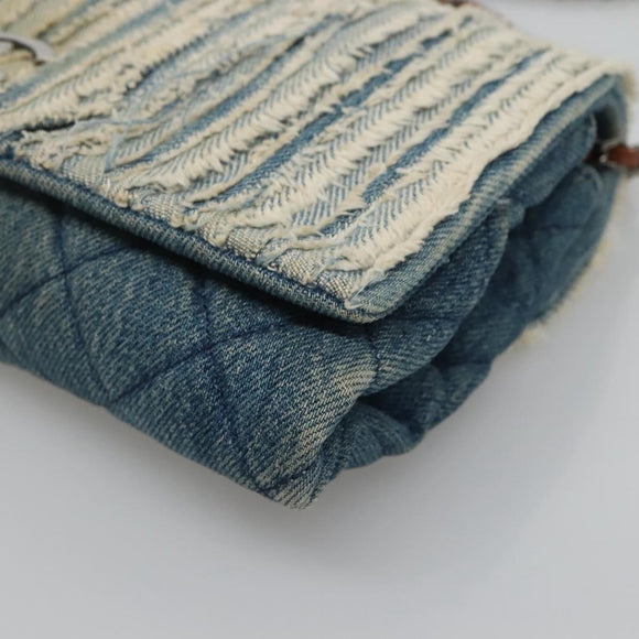 CHANEL Matelasse Chain Shoulder Bag Denim Blue CC Auth 118265