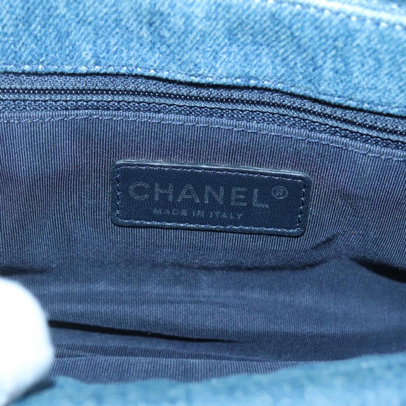 CHANEL Matelasse Chain Shoulder Bag Denim Blue CC Auth 118265