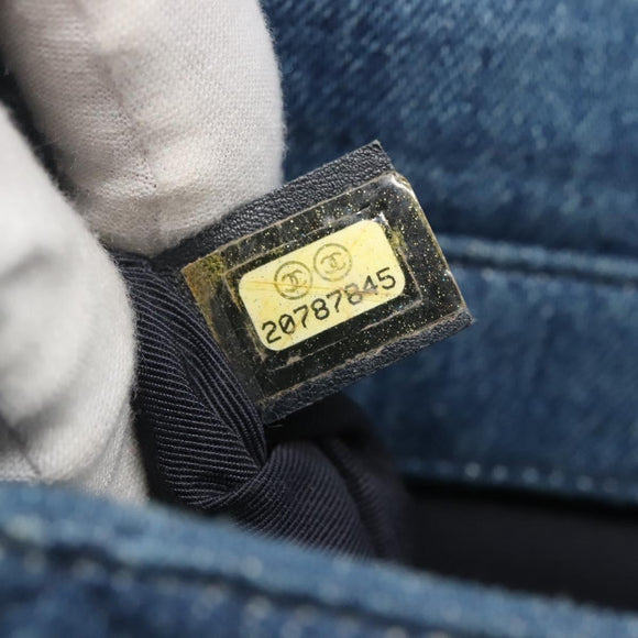 CHANEL Matelasse Chain Shoulder Bag Denim Blue CC Auth 118265